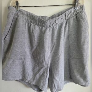 Womens Plus-Size Gray Athletic Shorts Front Pockets Activewear Size 3X